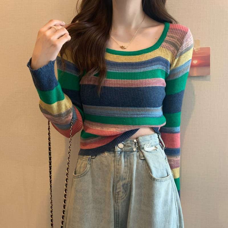 ロンT 変幻自在マルチボーダーニット
