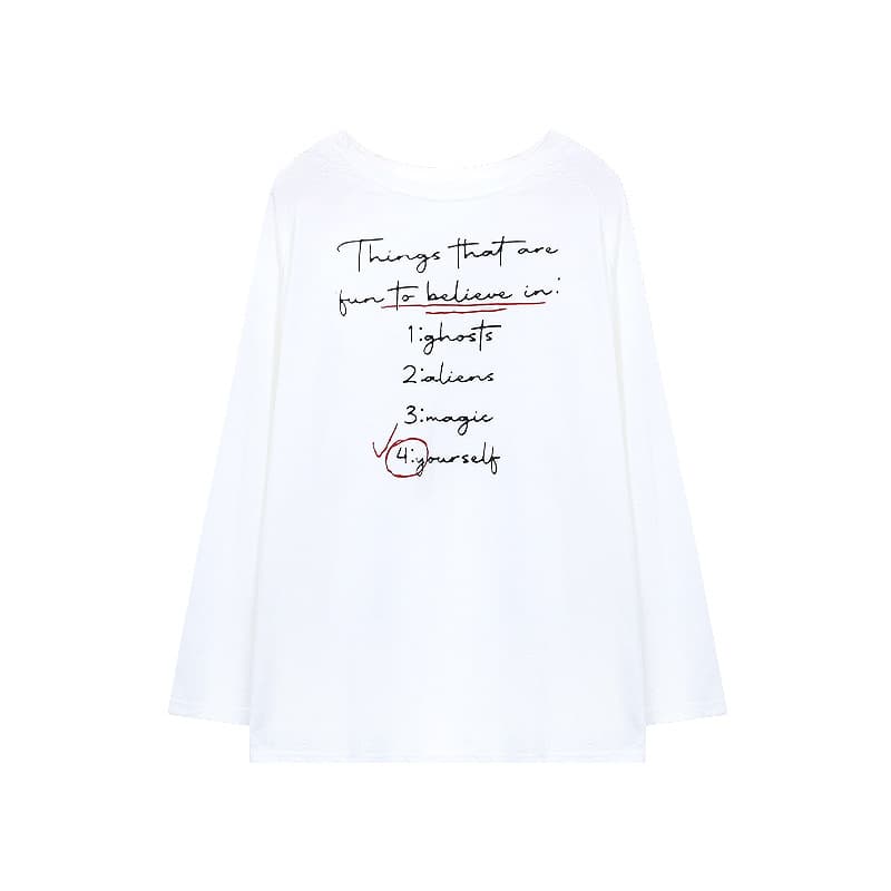 ロンT 肩見せゆったり筆文字ロンT