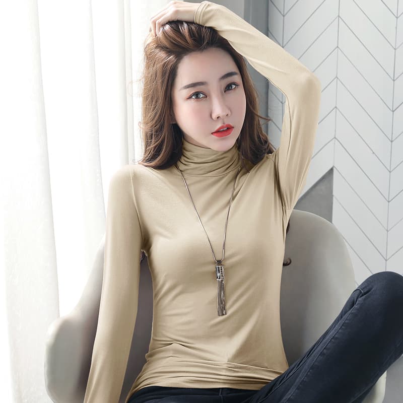 ロンT 贅沢シルエット タートルネック 長袖シャツ