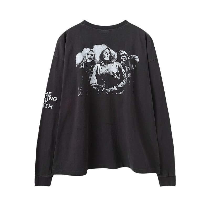 ロンT 星型グラフィック綿長袖シャツ