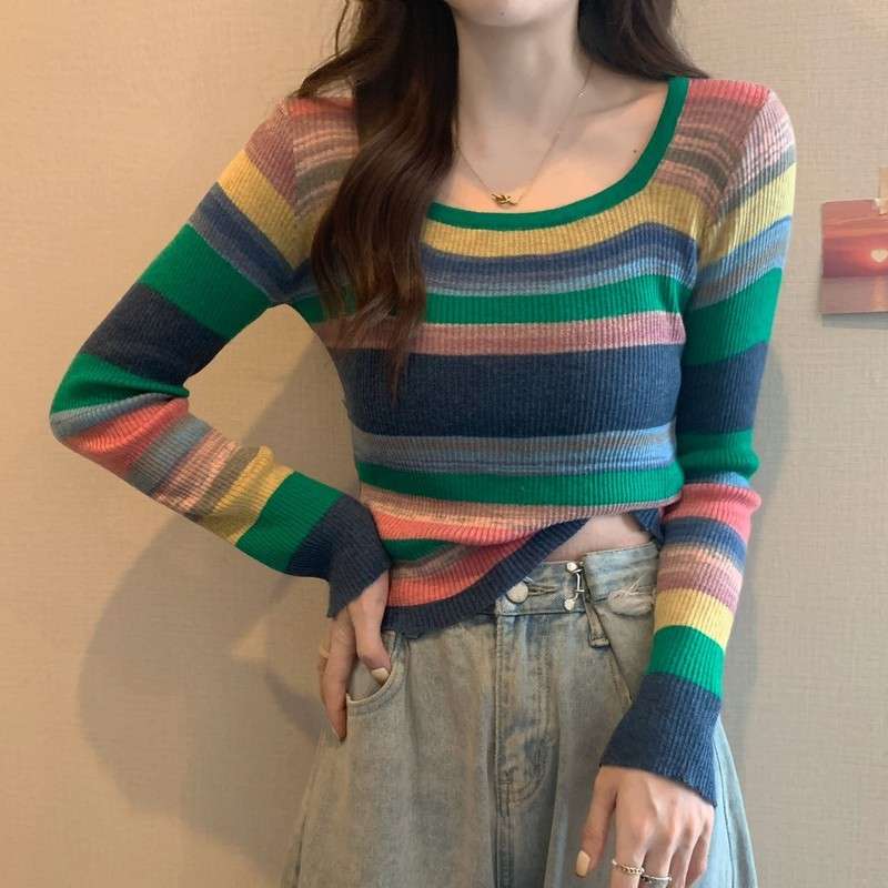 ロンT 変幻自在マルチボーダーニット