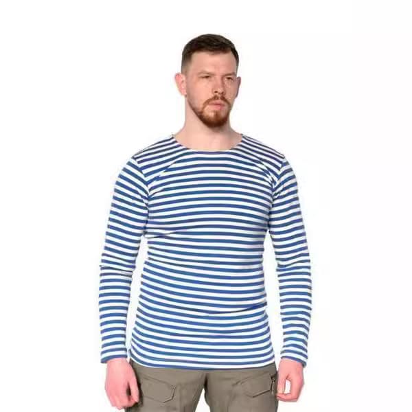 ロンT クルーネック等間隔ボーダー柄長袖Tシャツ