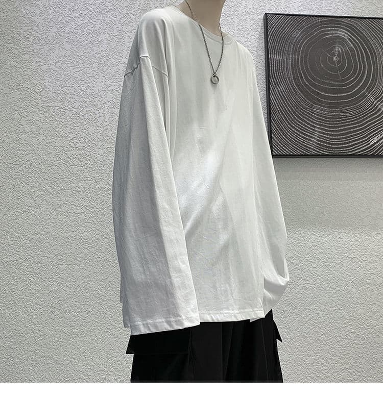 ロンT レイヤード風ゆったり長袖カットソー
