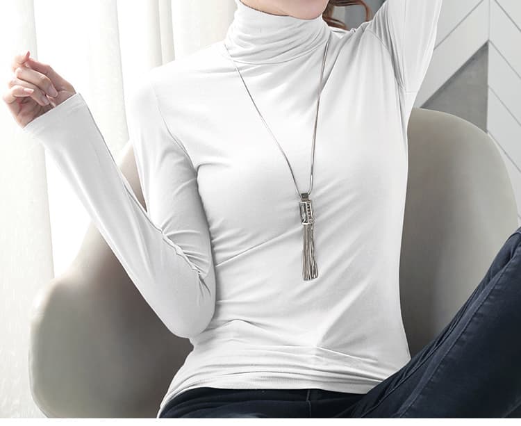 ロンT 贅沢シルエット タートルネック 長袖シャツ