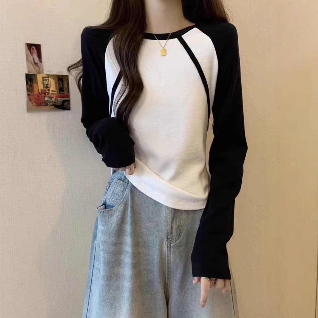 ロンT バイカラー切替クラシックロンT