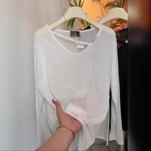 ロンT 透け感ゆるシルエット長袖カットソー