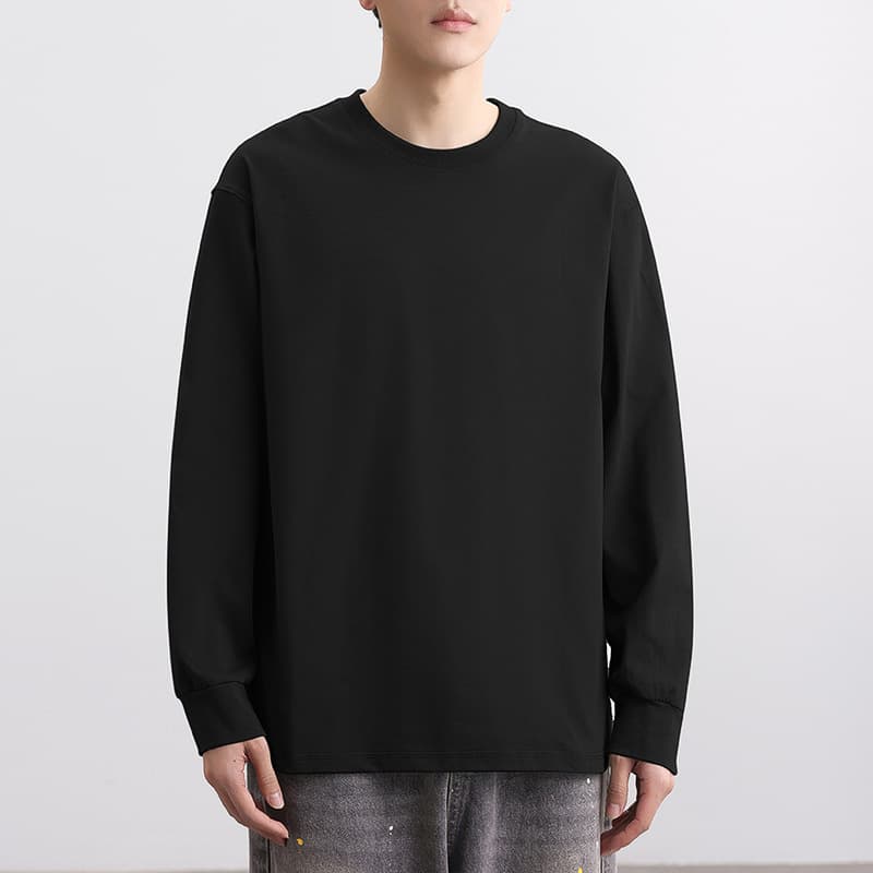 ロンT シンプル無地カジュアルロングTシャツ