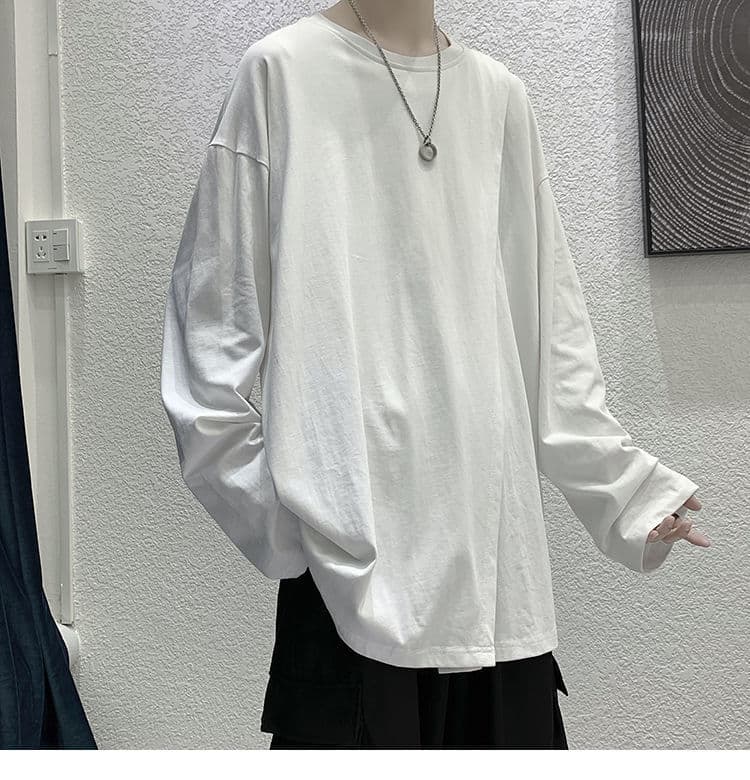 ロンT レイヤード風ゆったり長袖カットソー