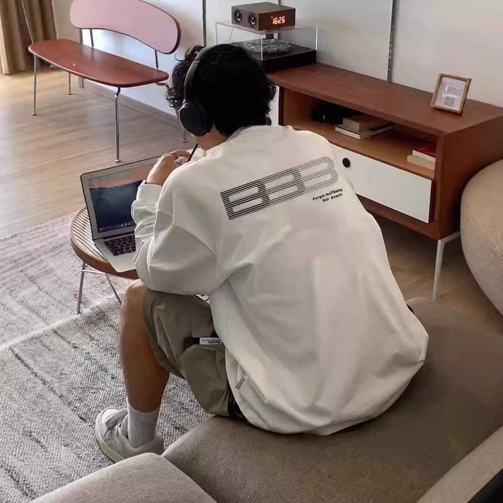 ロンT ミニマルライン長袖シャツ