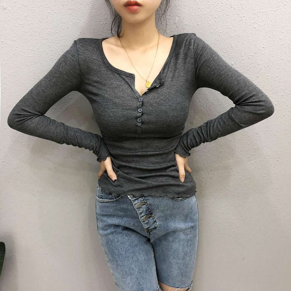 ロンT レディースシンプルフィットロングTシャツ