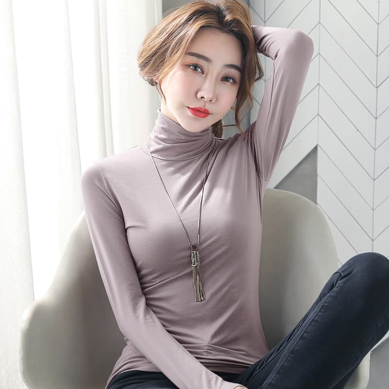 ロンT 贅沢シルエット タートルネック 長袖シャツ