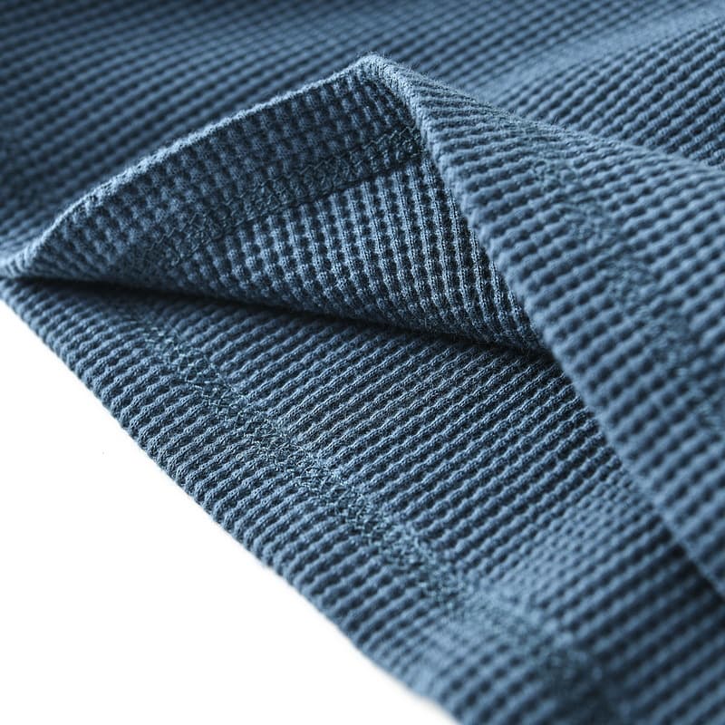 ロンT ワッフル編み ヘンリーネック 長袖