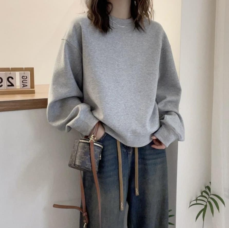 ロンT ふんわり優しい裏起毛クルーネックトレーナー