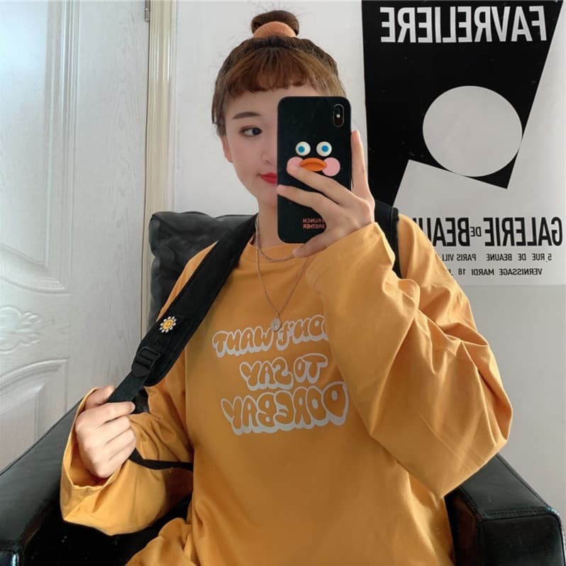 ロンT ゆるふわメッセージロングTシャツ