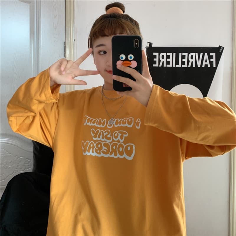 ロンT ゆるふわメッセージロングTシャツ
