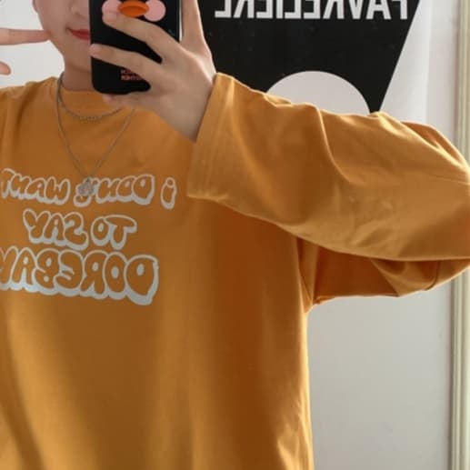 ロンT ゆるふわメッセージロングTシャツ