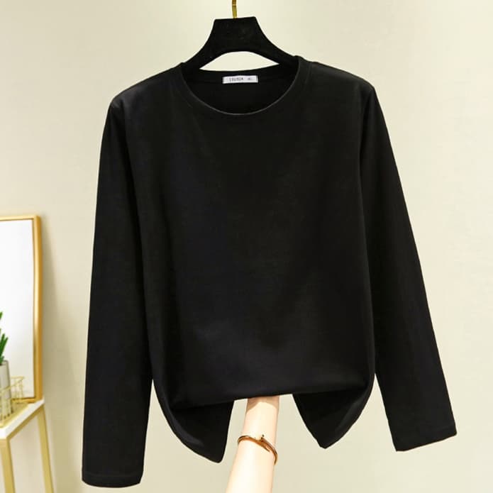 ロンT シンプル美シルエット ロングTシャツ