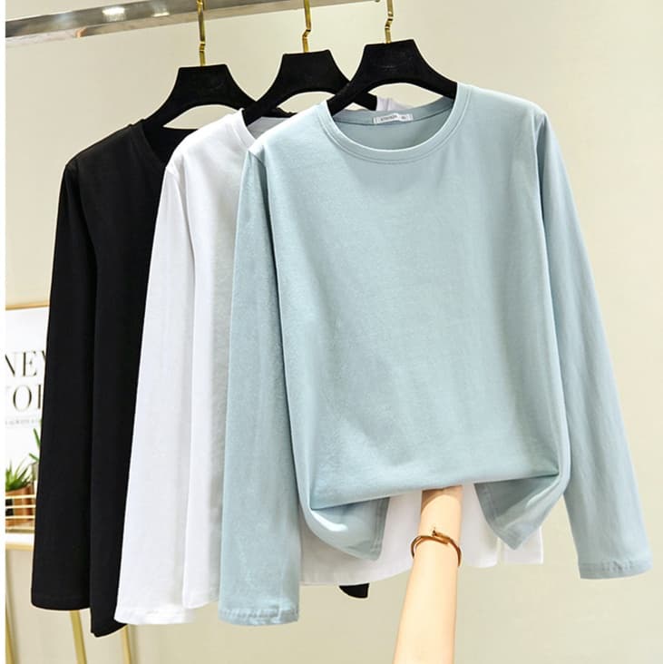 ロンT シンプル美シルエット ロングTシャツ