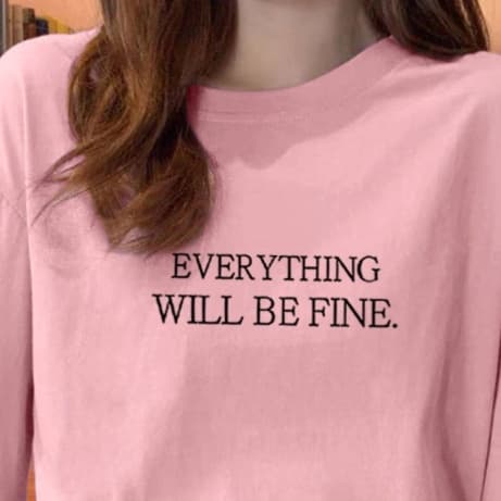 ロンT シンプル刺繍カジュアルロングTシャツ