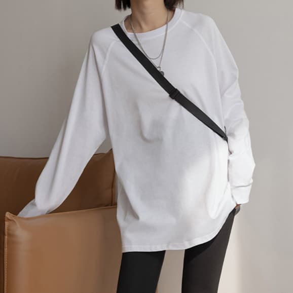 シンプル デイリー ドロップショルダー ロンT