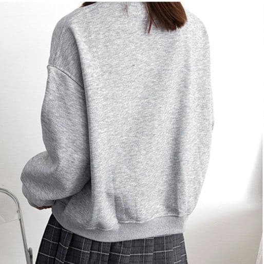 ロンT 厚手刺繍リボン裏微起毛スウェットトップス