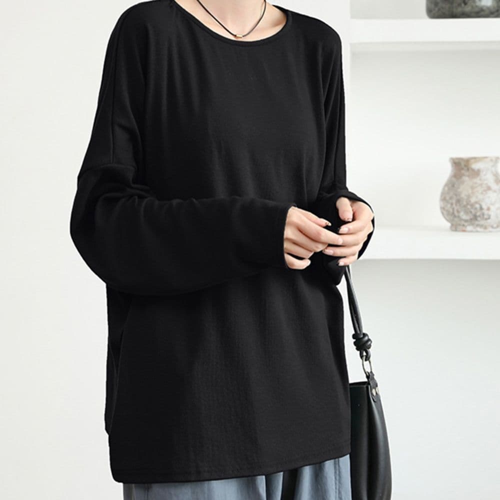 薄手ドルマンスリーブ長袖ゆったりロンT